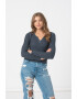 American Eagle Рипсена блуза с шпиц - Pepit.bg