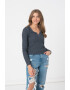 American Eagle Рипсена блуза с шпиц - Pepit.bg