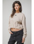 ARMANI EXCHANGE Къс суитшърт с лого - Слонова кост - Pepit.bg