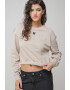 ARMANI EXCHANGE Къс суитшърт с лого - Слонова кост - Pepit.bg