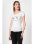 ARMANI EXCHANGE Памучна слим тениска - Бял/Черен - Pepit.bg