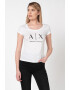 ARMANI EXCHANGE Памучна слим тениска - Бял/Черен - Pepit.bg