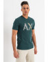 ARMANI EXCHANGE Тениска с лого и шпиц - Pepit.bg