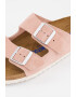 Birkenstock Унисекс велурени чехли с каишки с токи - Pepit.bg