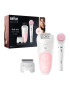 Braun Епилатор Silk-epil Beauty Set 5 5895 Starter set 5-in-1 Технология SensoSmart Бръснеща глава Комплект за почистване на лице и тяло Бял / Розов - Pepit.bg