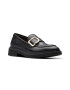 Clarks Кожени мокасини с токи - Черен - Pepit.bg