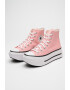 Converse Кецове Lift Double Stack с равна платформа - Бял/Розово - Pepit.bg