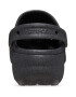 Crocs Бляскав крокс Classic с равна платформа и каишка на петата - Избеляло черно - Pepit.bg