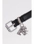 Diesel Тънък кожен колан Charm - Черен - Pepit.bg