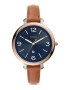 Fossil Иноксов часовник с кожена каишка - Pepit.bg
