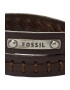Fossil Кожена гривна с лого - Кафяв - Pepit.bg