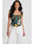 GUESS JEANS Блуза тип пеплум с лен - Pepit.bg