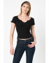 GUESS JEANS Къса рипсена блуза - Pepit.bg