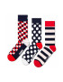 Happy Socks Унисекс дълги чорапи - 3 чифта - Pepit.bg