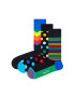 Happy Socks Унисекс дълги чорапи с десен - 3 чифта - Pepit.bg