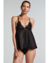 Hunkemoller Сатиниран топ Ruby с дантела - Pepit.bg