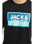 Jack & Jones Тениска с овално деколте и лого - Pepit.bg