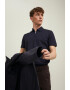 Jack & Jones Тениска Structure с яка и къс цип - Pepit.bg
