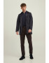Jack & Jones Тениска Structure с яка и къс цип - Pepit.bg