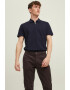 Jack & Jones Тениска Structure с яка и къс цип - Pepit.bg