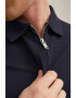 Jack & Jones Тениска Structure с яка и къс цип - Pepit.bg