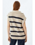 KOTON Раиран пуловер с къс цип - Pepit.bg