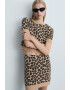 Mango Къс пуловер Leopard с шарка - Pepit.bg