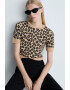 Mango Къс пуловер Leopard с шарка - Pepit.bg
