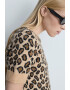 Mango Къс пуловер Leopard с шарка - Pepit.bg