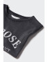 Mango Къса тениска Rose с надпис - Pepit.bg