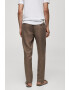 Mango Ленен слим панталон Oyster - Pepit.bg