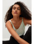 Mango Ленен топ Santi с шпиц деколте - Pepit.bg