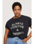 Mango Памучна тениска Positive - Pepit.bg