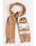 Moschino Вълнен шал с бродирано мече - Pepit.bg