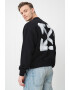 OFF-WHITE Суитшърт с принт - Бял/Черен - Pepit.bg