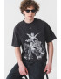 OFF-WHITE Тениска с графика - Бял/Антрацитно сиво - Pepit.bg