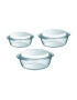 Pyrex Комплект 3 касероли с капак Essentials - Термоустойчиво стъкло 1.4 л - 2.1 л - 3 л - Pepit.bg