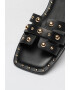 Steve Madden Кожени сандали Trustee - Черен/Сребрист - Pepit.bg