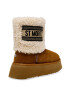 Steve Madden Велурени боти St Moritz - Коняк кафяв/Крем - Pepit.bg