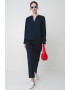 Tommy Hilfiger Ефирна блуза с шпиц - Тъмносин - Pepit.bg