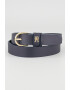 Tommy Hilfiger Кожен колан Essential с лого - Тъмносин - Pepit.bg