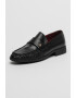 Tommy Hilfiger Кожени мокасини с монограм - Черен - Pepit.bg