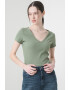 Tommy Jeans Слим тениска с шпиц - Pepit.bg