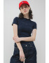 Tommy Jeans Тениска с лого и овално деколте - Pepit.bg