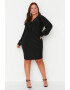 Trendyol Къса драпирана рокля Plus Size - Pepit.bg