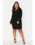 Trendyol Къса драпирана рокля Plus Size - Pepit.bg