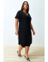 Trendyol Памучна миди рокля Plus Size - Pepit.bg