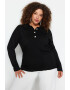 Trendyol Пуловер с рипс Plus Size Polo - Pepit.bg