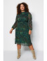 Trendyol Рокля Plus Size с принт - Pepit.bg