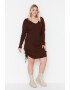Trendyol Рокля Plus Size с връзки - Pepit.bg